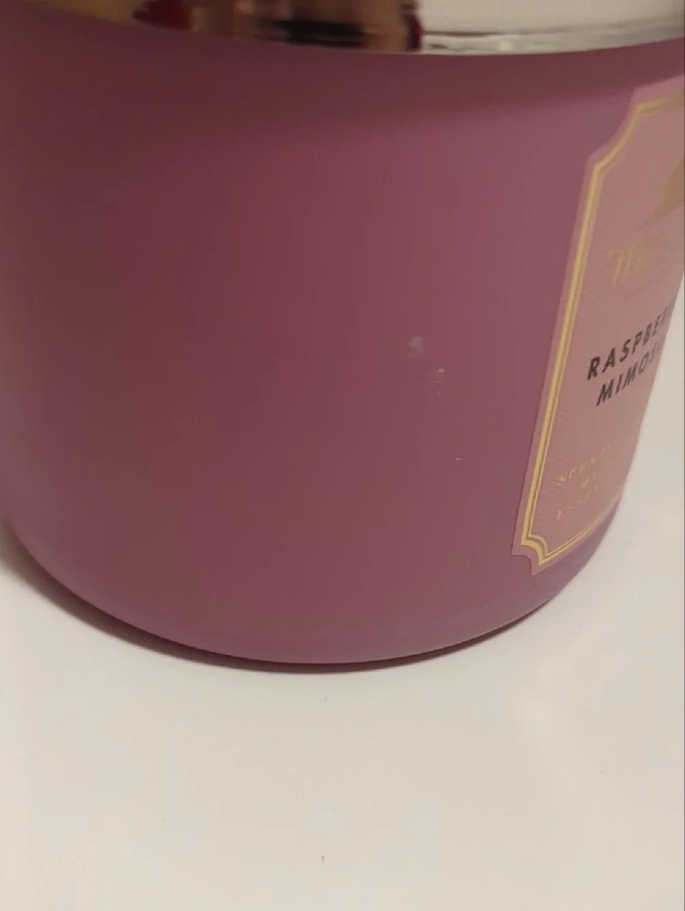 White Barn Raspberry Mimosa Candle - Mauve Pink Jar with Silver Lid